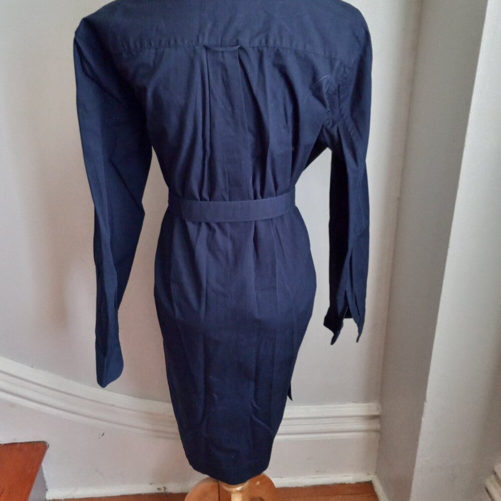 GAP NAVY BLUE SHIRT WAIST DRESS M NWT - Picture 2 of 7